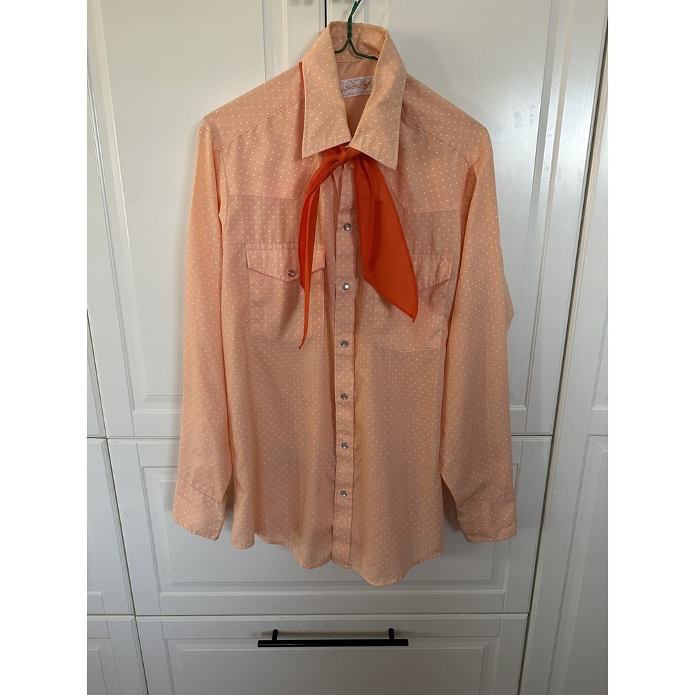 Vintage Larson Pearl Snap Western Shirt M 15-15.5 Blemish On Sleeve